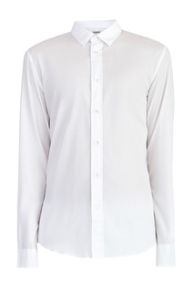 Свободная белая рубашка из поплина с аппликацией на спинке Bikkembergs