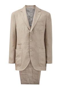 Костюм в стиле sprezzatura из крученого льна Brunello Cucinelli