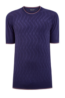 Джемпер из хлопковой пряжи с контрастной отделкой Bertolo Cashmere