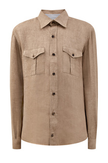 Льняная рубашка из коллекции Platinum с карманами Eleventy