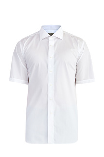 Базовая белая рубашка с коротким рукавом из поплина Impeccabile Canali