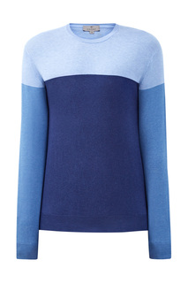 Хлопковый джемпер тонкой вязки в стиле colorblock Canali