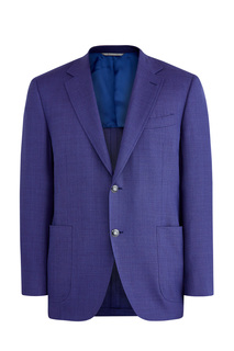 Однотонный пиджак кроя Kei из шерстяной ткани Impeccabile Canali