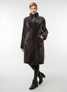 Пальто кокон из астрагана 01, КАЛЯЕВ