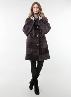 Пальто кокон из астрагана 03, КАЛЯЕВ