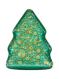 Блюдо Elan Gallery Елочка 17x14.5x2.5cm Green-Gold 120827
