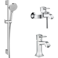 Комплект смесителей Hansgrohe Metropol Classic с душевым гарнитуром, хром (31340000, 31300000, 26275000)
