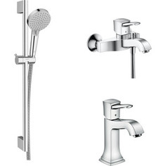 Комплект смесителей Hansgrohe Metropol Classic с душевым гарнитуром, хром (31340000, 31301000, 26275000)