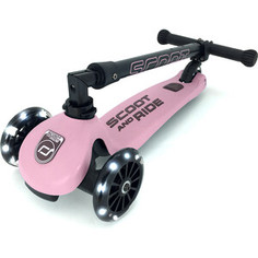 Трехколесный самокат Scoot&Ride Highway Kick 3 LED (Роза)