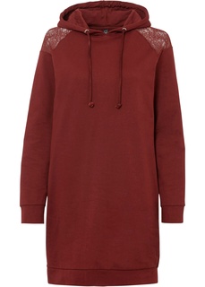 Платье трикотажное с кружевом Bonprix