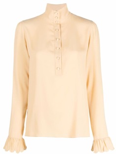 Nº21 блузка с высоким воротником и длинными рукавами