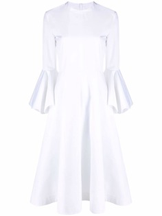 Jil Sander платье миди с расклешенными манжетами