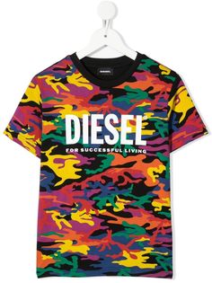 Diesel Kids футболка с камуфляжным принтом
