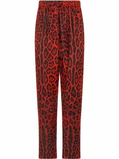 Dolce & Gabbana шелковые брюки с леопардовым принтом