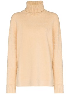 Fendi monogram-embroidered roll neck jumper