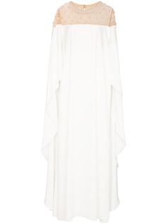 Carolina Herrera pearl-embellished cape gown