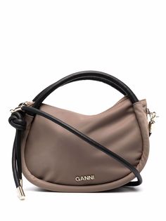 GANNI logo-plaque baguette bag