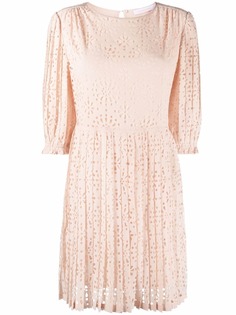 See by Chloé perforated floral pattern dress