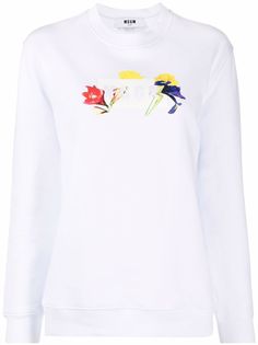 MSGM толстовка с круглым вырезом и цветочным принтом