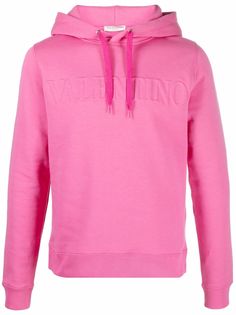 Valentino embossed logo drawstring hoodie