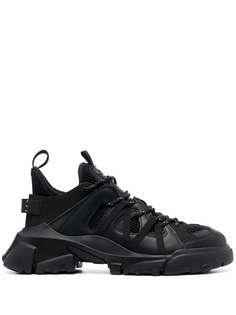 MCQ panelled lace-up trainers