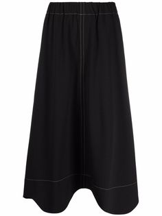 GANNI high-waisted contrasting-stitch skirt