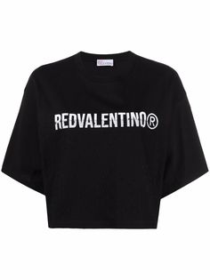 RED Valentino point-desprit logo-print oversized T-shirt