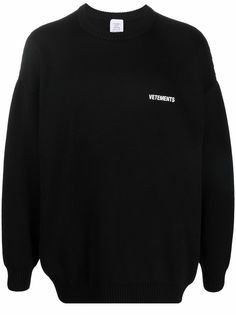 VETEMENTS logo-print crew neck sweatshirt