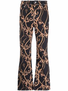 GANNI baroque-print denim jeans