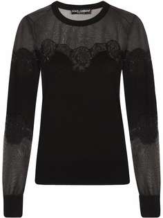 Dolce & Gabbana джемпер с кружевом