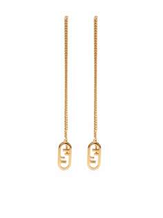 Fendi OLock brass earrings
