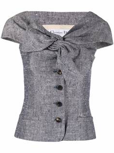 Christian Dior 2010 pre-owned bow-detail short-sleeved silk jacket