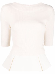 Christian Dior 2000s pre-owned flared hem knitted top
