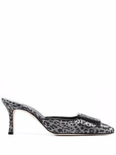 Manolo Blahnik туфли Maysale с леопардовым принтом
