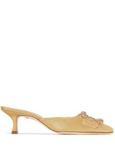 Manolo Blahnik мюли Maysale 50 с кристаллами