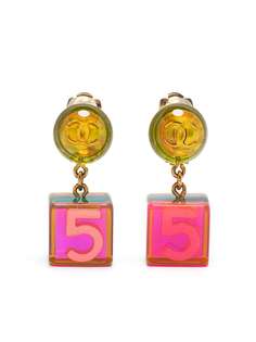 Chanel Pre-Owned серьги Nº5 Cube 1997-го года с логотипом CC