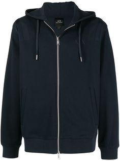 Armani Exchange худи на молнии с вышитым логотипом