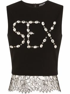 Dolce & Gabbana топ Sex с кристаллами