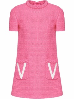 Valentino твидовое платье с логотипом