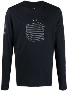 Armani Exchange футболка с длинными рукавами и графичным принтом