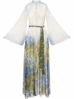 Oscar de la Renta шифоновое платье с цветочным принтом