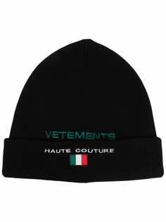 VETEMENTS шапка бини с вышитым логотипом