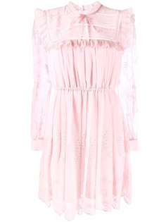 Self-Portrait long-sleeve lace-panel dress