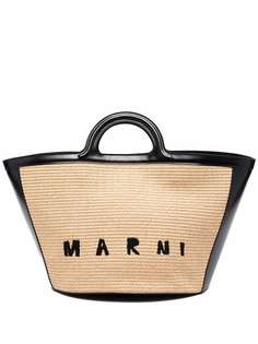 Marni сумка-тоут с вышитым логотипом