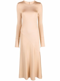 Jil Sander расклешенное платье с длинными рукавами