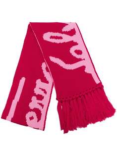Salvatore Ferragamo шерстяной шарф вязки интарсия с логотипом