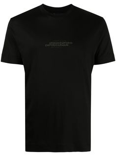 Emporio Armani атласная футболка с логотипом