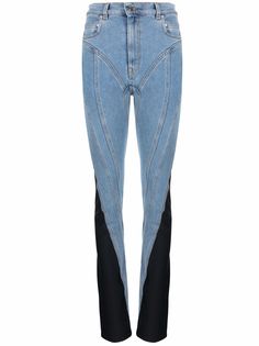 Mugler узкие джинсы Spiral с завышенной талией