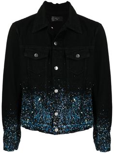 AMIRI джинсовая куртка с эффектом разбрызганной краски