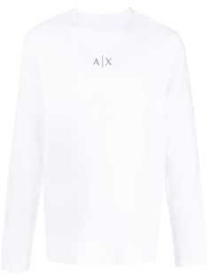 Armani Exchange топ с круглым вырезом и длинными рукавами